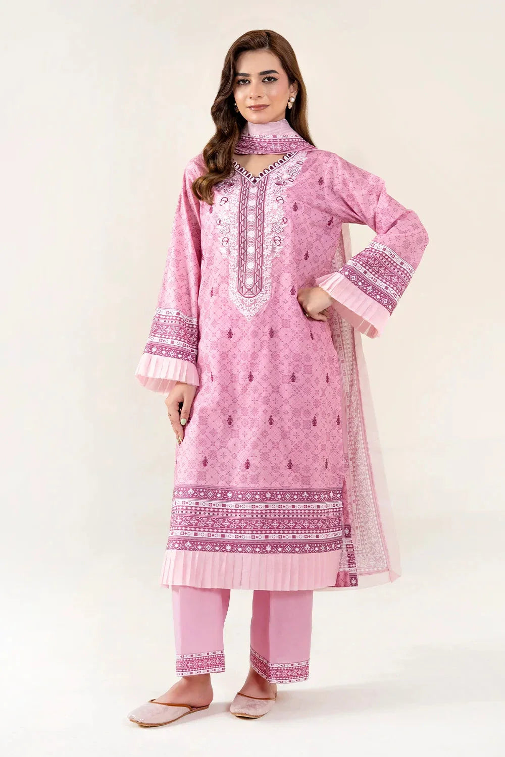 3PC Embroidered Unstitched Lawn Suit | KL-4078 Embroidered KHAS STORES