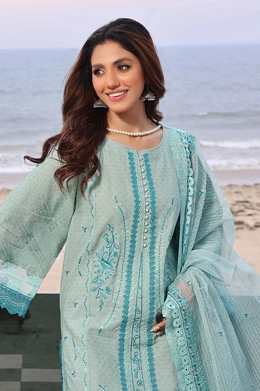 3PC Embroidered Unstitched Lawn Suit KOE-2570 Embroidered KHAS STORES