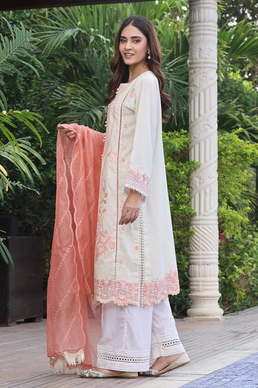 3PC Embroidered Unstitched Lawn Suit KOE-2571 Embroidered KHAS STORES