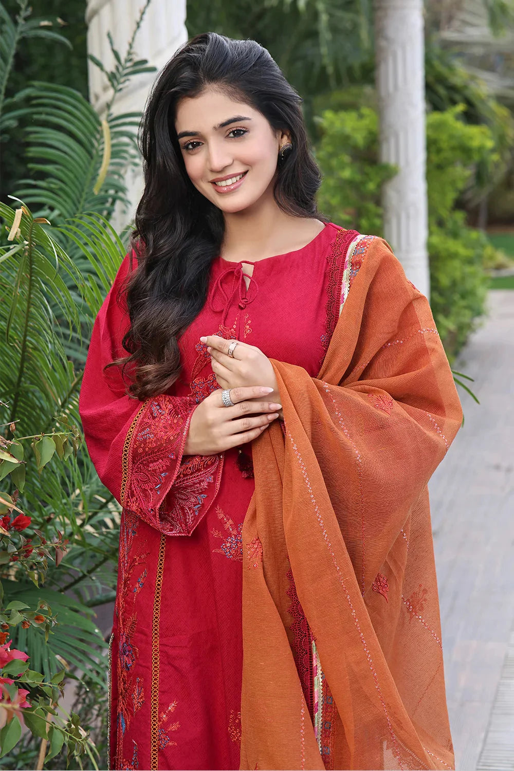 3PC Embroidered Unstitched Lawn Suit KOE-2572 Embroidered KHAS STORES