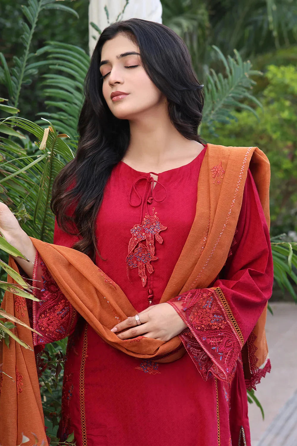 3PC Embroidered Unstitched Lawn Suit KOE-2572 Embroidered KHAS STORES
