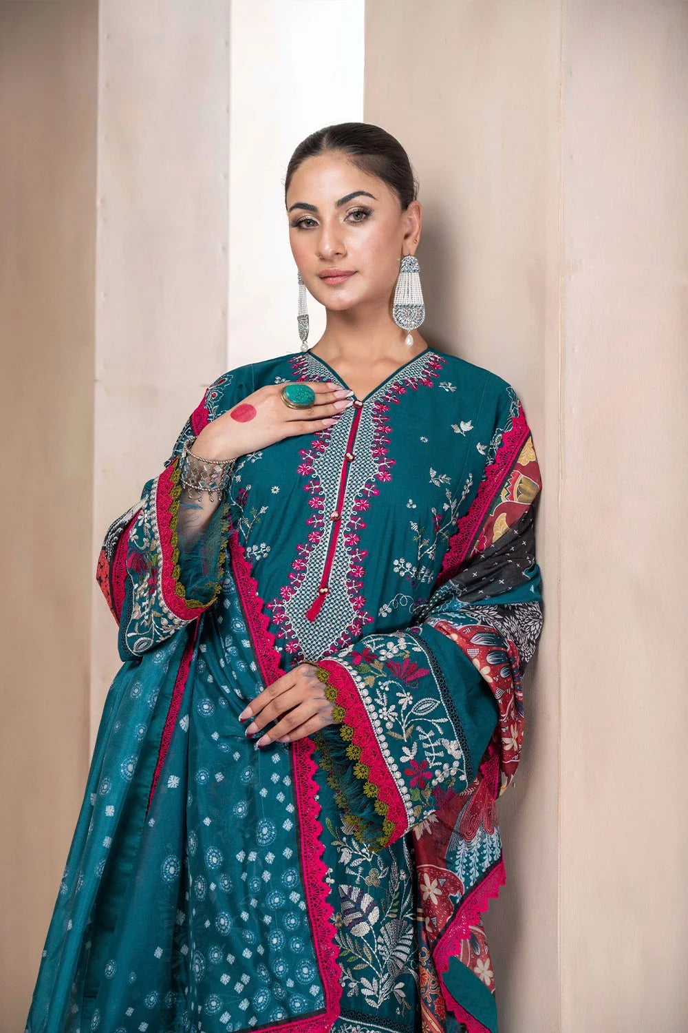 3PC Embroidered Unstitched Lawn Suit KSC-3362 Embroidered KHAS STORES