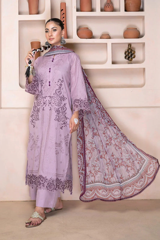 3PC Embroidered Unstitched Lawn Suit KSC-3375 Embroidered KHAS STORES