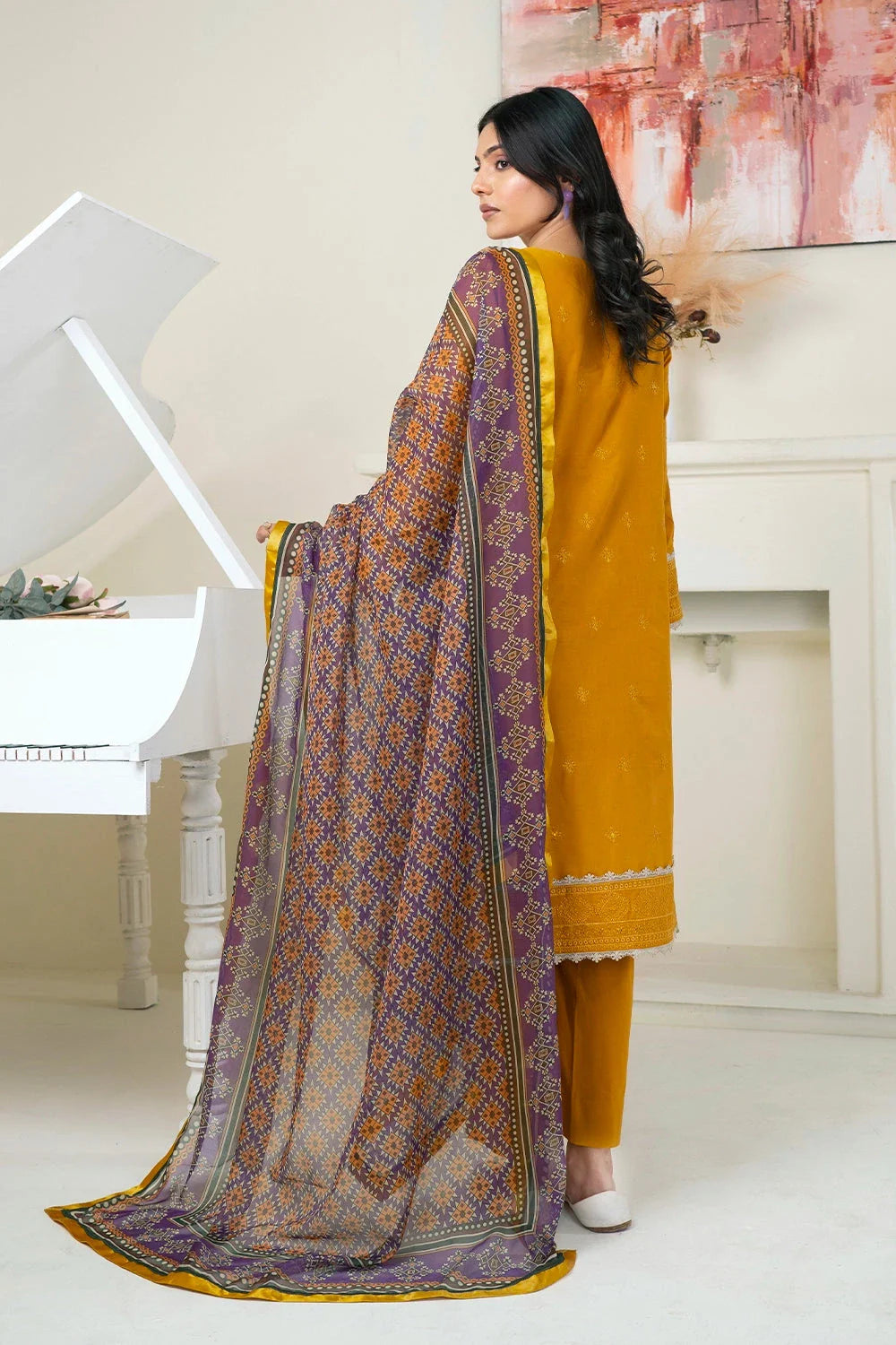3PC Embroidered Unstitched Lawn Suit KSC-3378 Embroidered KHAS STORES