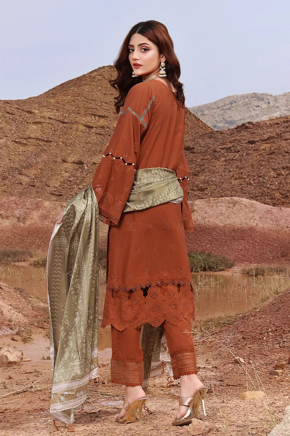 3PC Embroidered Unstitched Lawn Suit KSE-2445 Embroidered KHAS STORES
