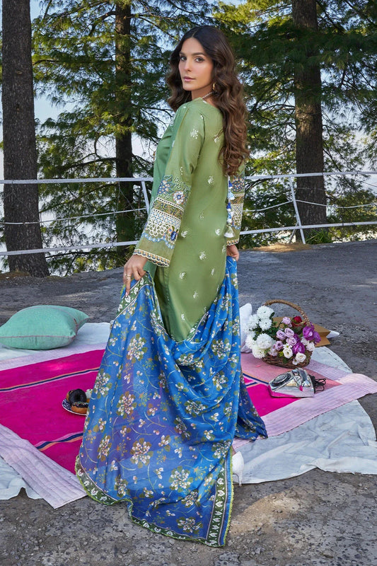 3PC Embroidered Unstitched Lawn Suit KSE-3396 Embroidered KHAS STORES
