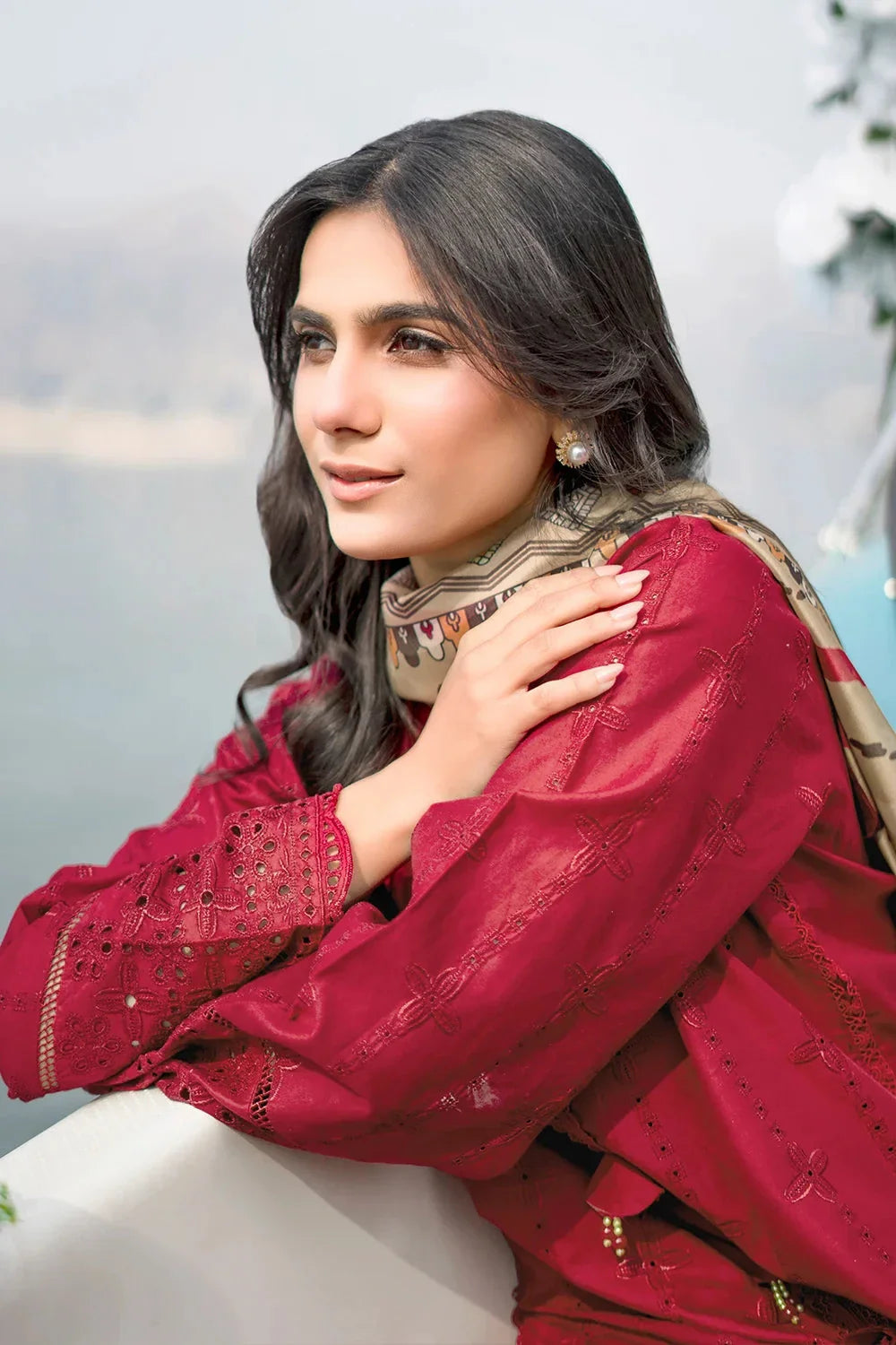 3PC Embroidered Unstitched Lawn Suit | KSE-3812 Embroidered KHAS STORES