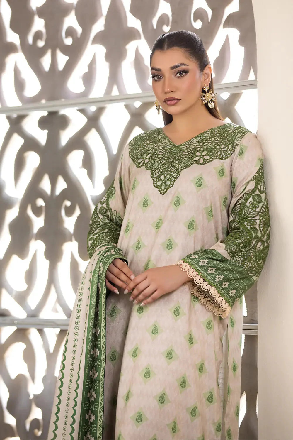 3PC Embroidered Unstitched Linen Suit KLE-2963 Embroidered KHAS STORES