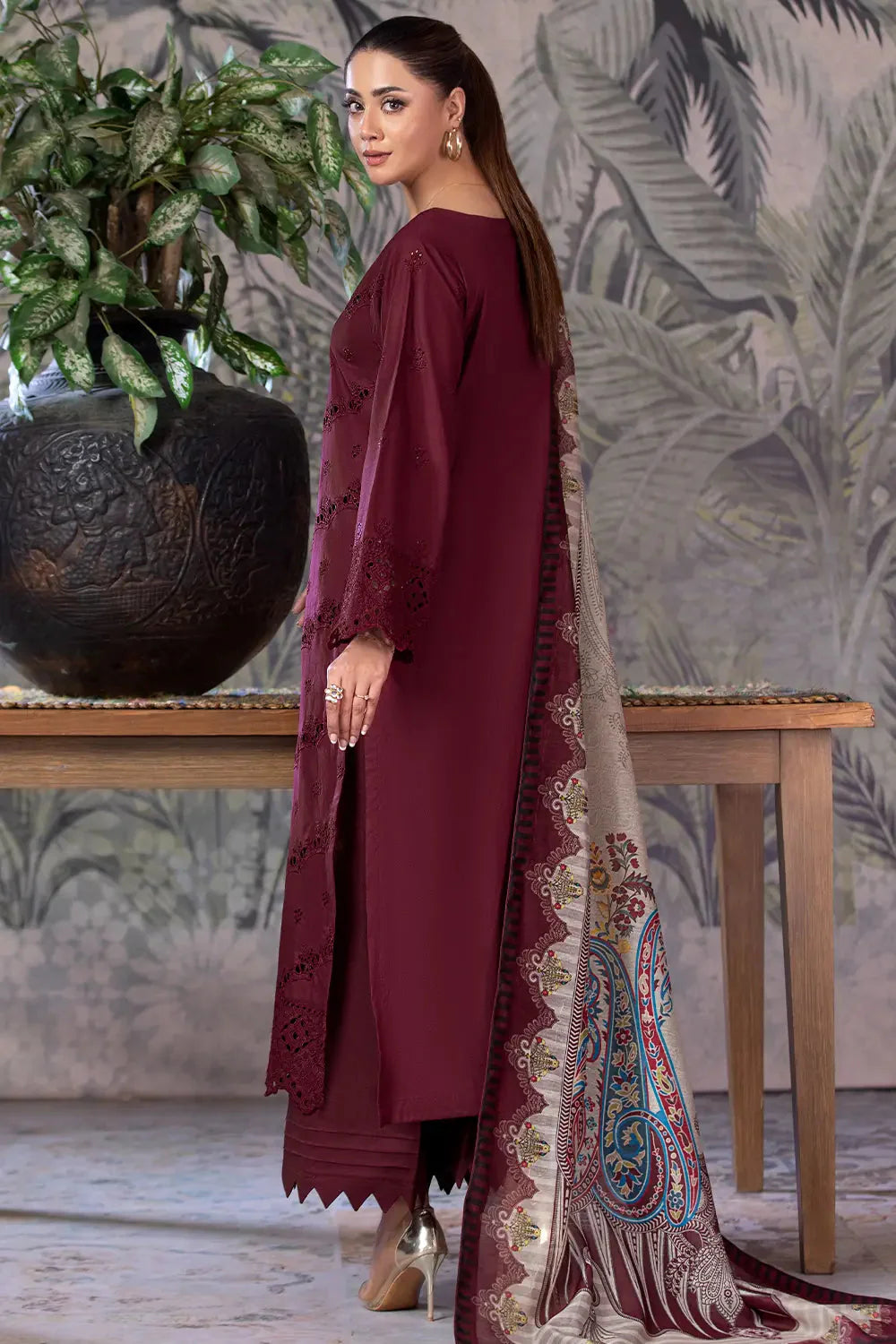 3PC Embroidered Unstitched Schiffli Cambric Suit KCCE-2863 Embroidered KHAS STORES