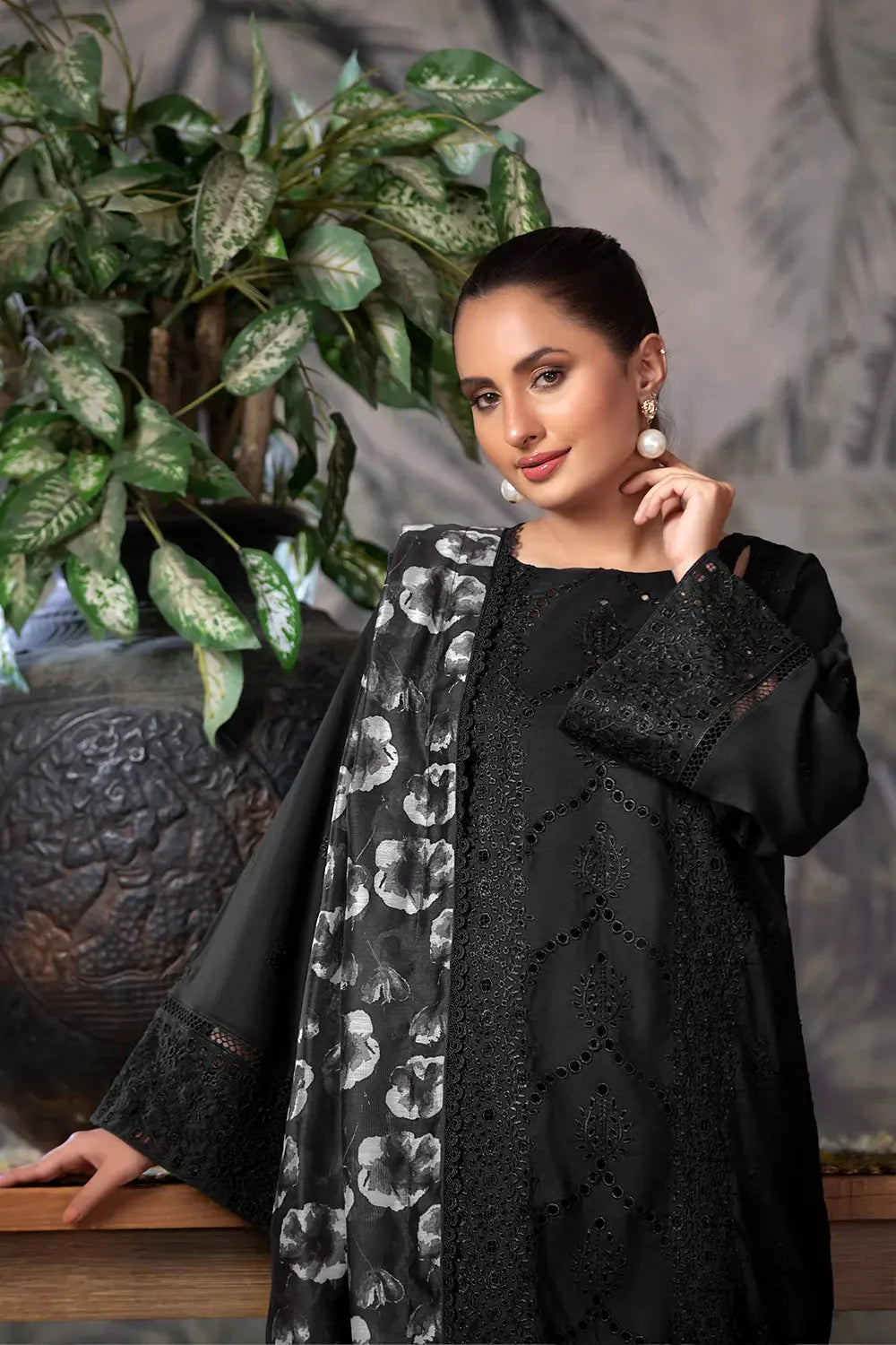 3PC Embroidered Unstitched Schiffli Cambric Suit KCCE-2864 Embroidered KHAS STORES