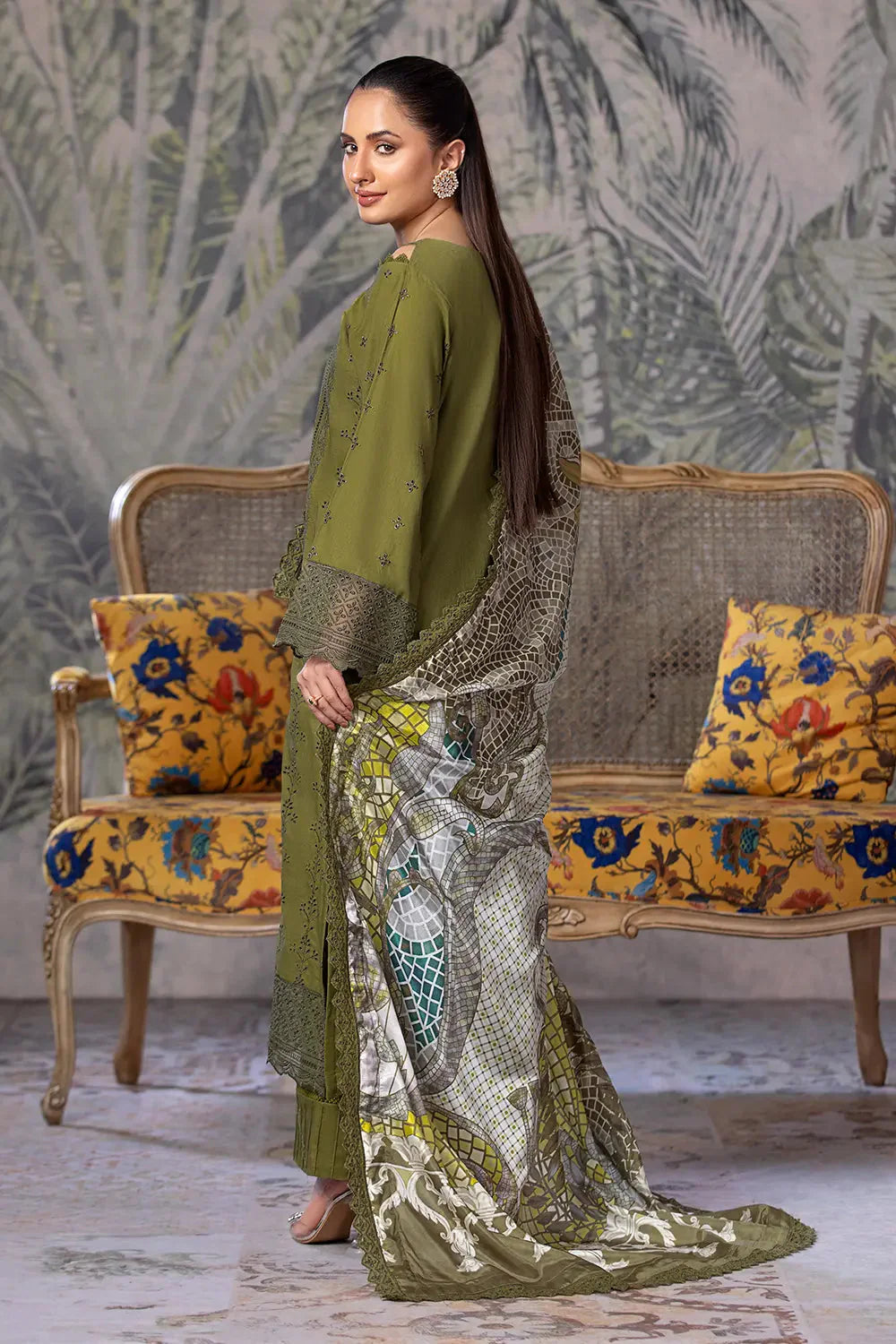 3PC Embroidered Unstitched Schiffli Cambric Suit KCCE-2865 Embroidered KHAS STORES