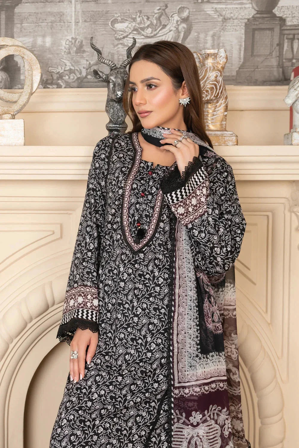3PC Printed Unstitched Cambric Suit KCC-3540 Printed KHAS STORES