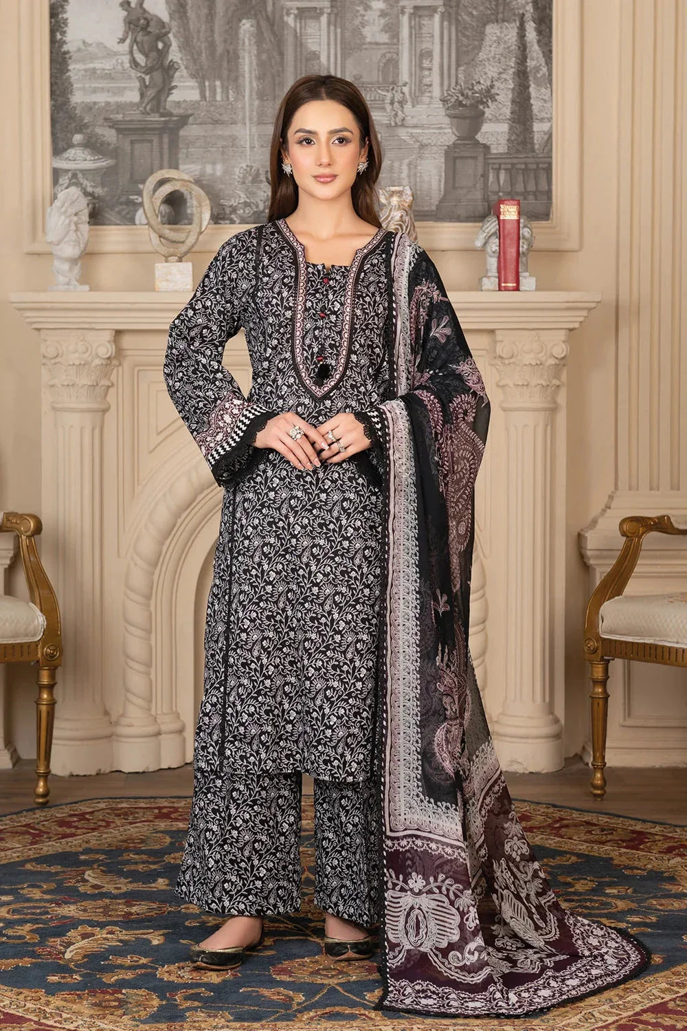 3PC Printed Unstitched Cambric Suit KCC-3540 Printed KHAS STORES