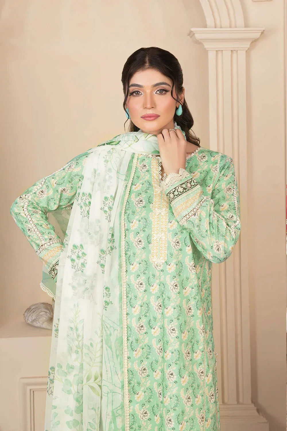 3PC Printed Unstitched Cambric Suit KCC-3541 Printed KHAS STORES