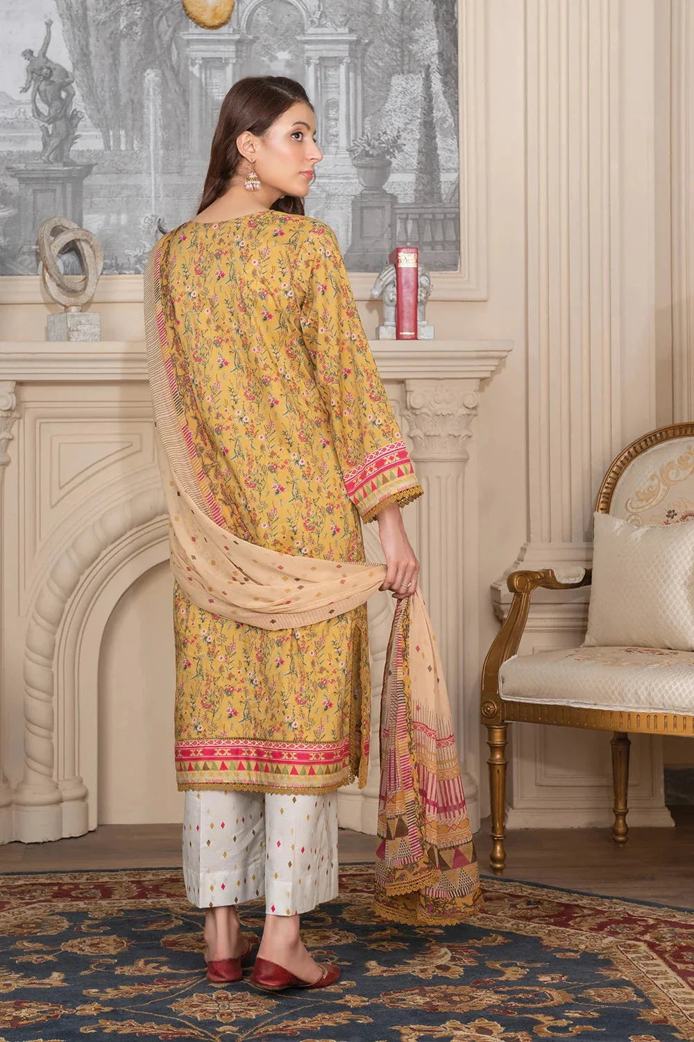 3PC Printed Unstitched Cambric Suit KCC-3542 Printed KHAS STORES