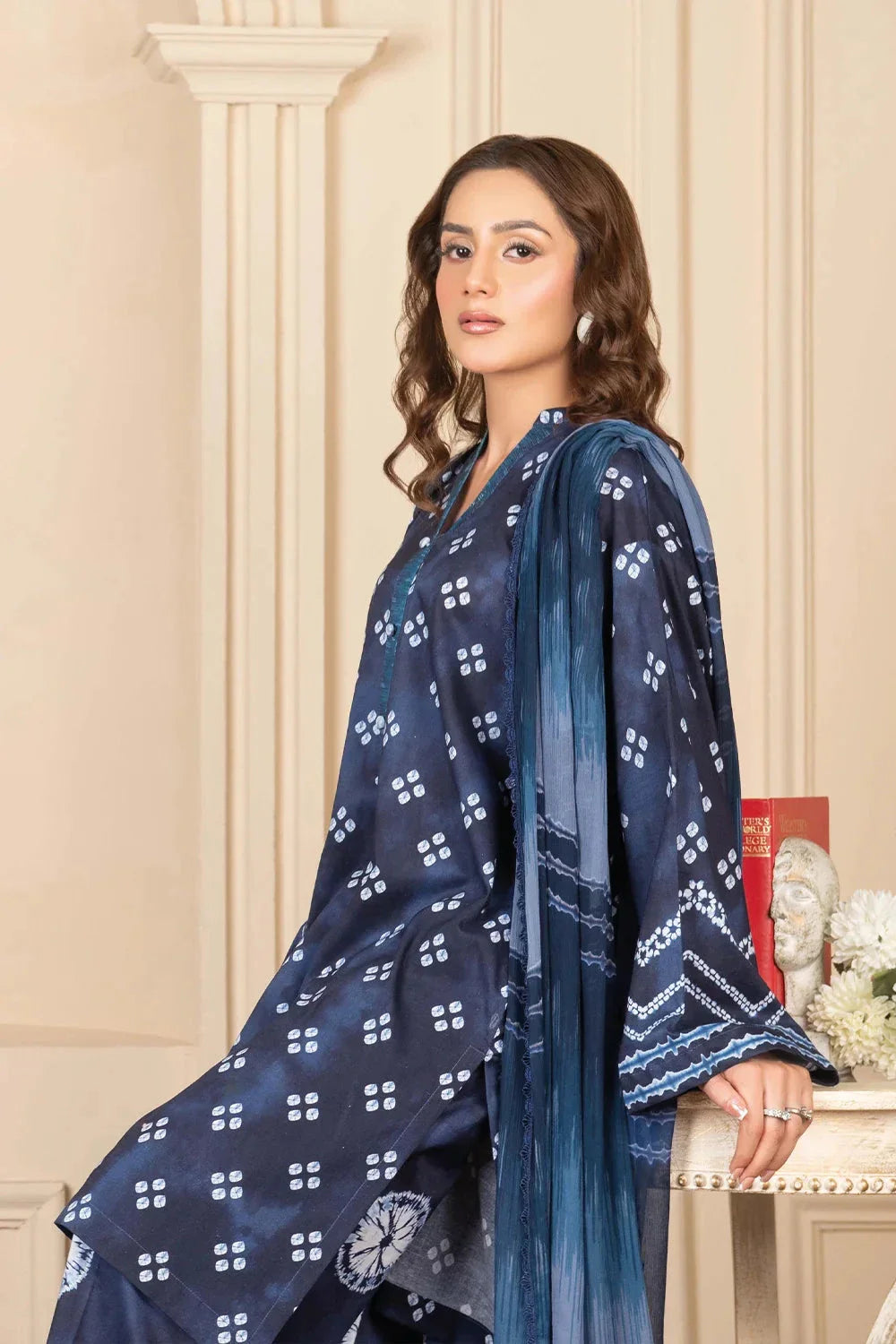 3PC Printed Unstitched Cambric Suit KCC-3543 Printed KHAS STORES