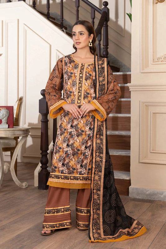3PC Printed Unstitched Cambric Suit KCC-3545 Printed KHAS STORES