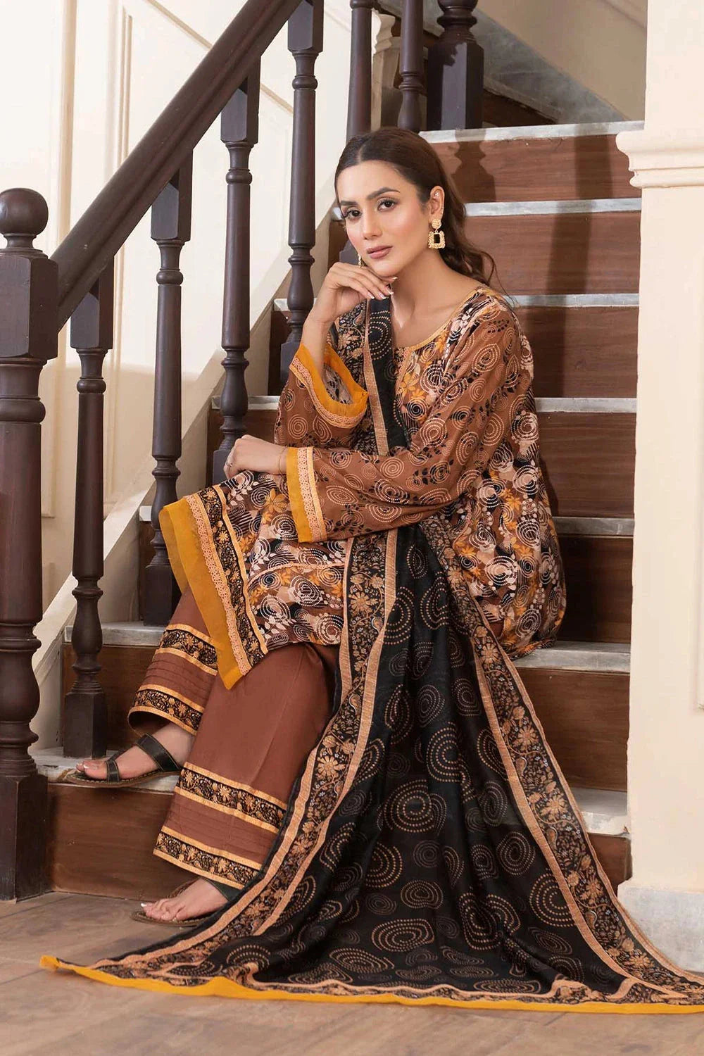 3PC Printed Unstitched Cambric Suit KCC-3545 Printed KHAS STORES
