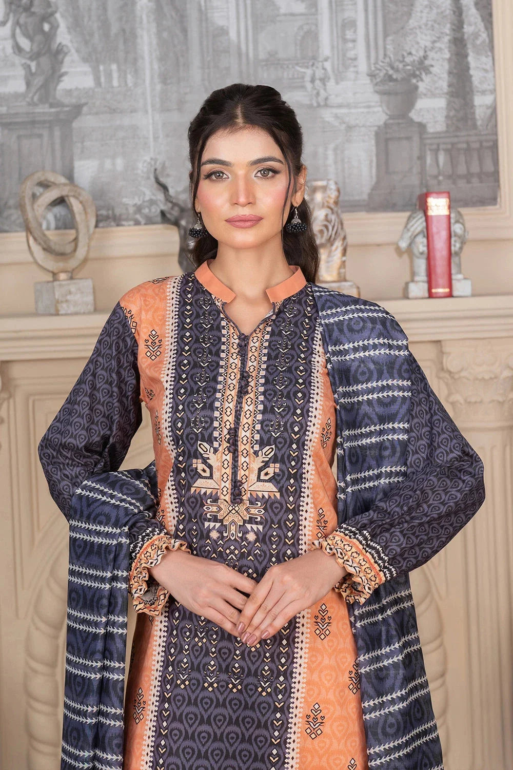 3PC Printed Unstitched Cambric Suit KCC-3548 Printed KHAS STORES