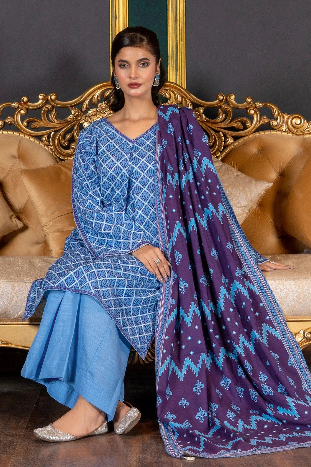 3PC Printed Unstitched Khaddar Suit KKH-2931 Printed KHAS STORES
