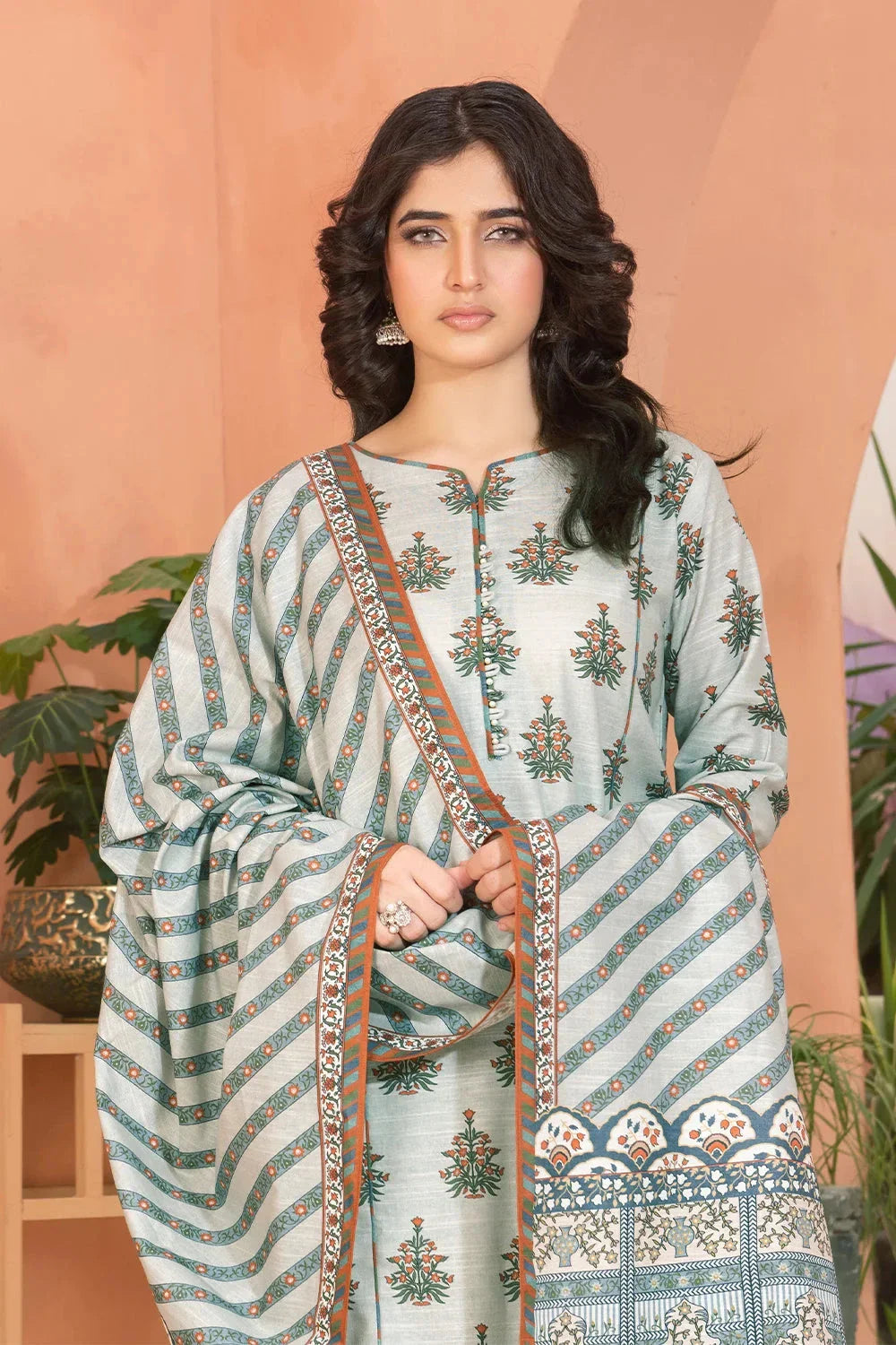 3PC Printed Unstitched Khaddar Suit KKH-3655 Printed KHAS STORES