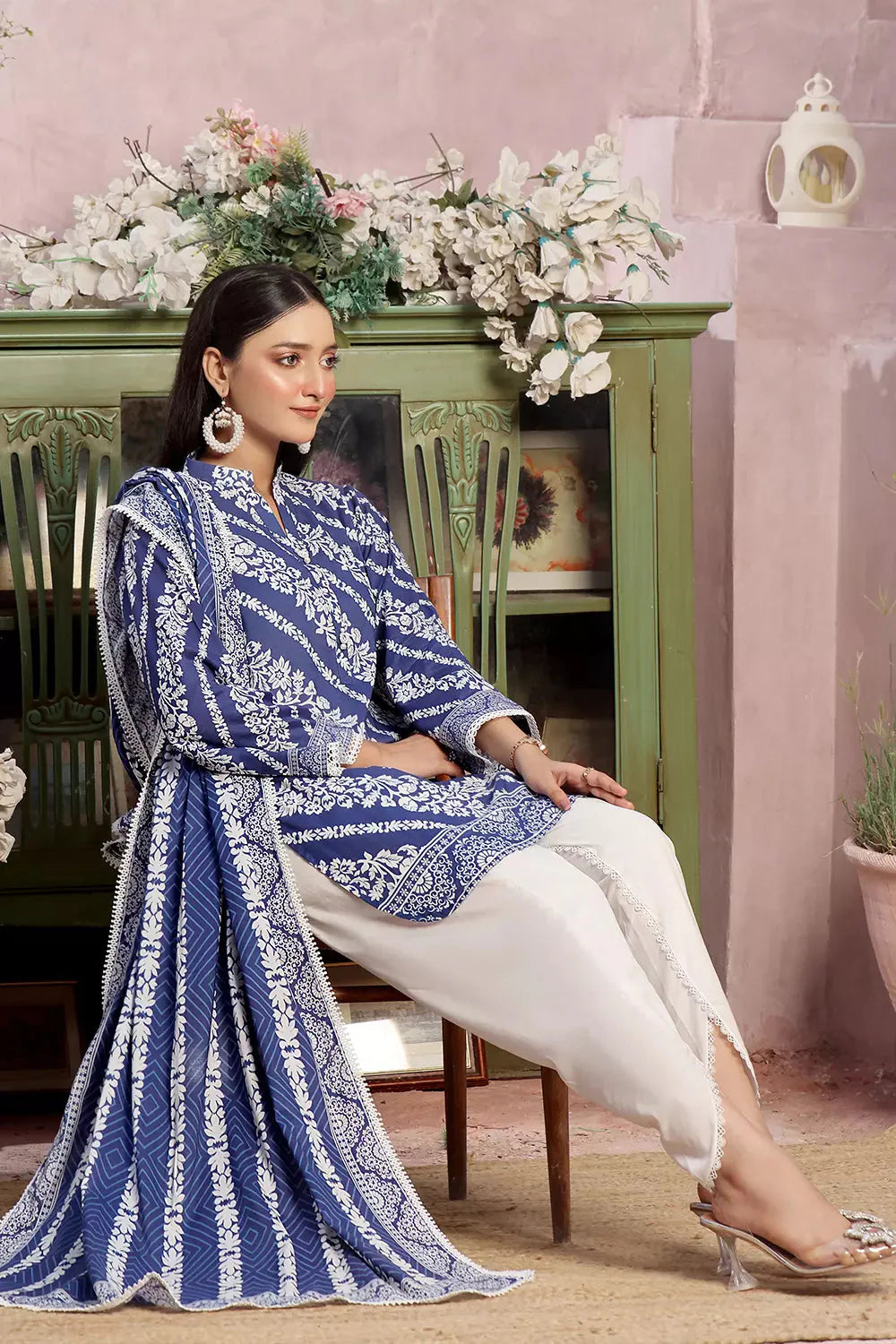 3PC Printed Unstitched Lawn Suit KLA-2792 Printed KHAS STORES