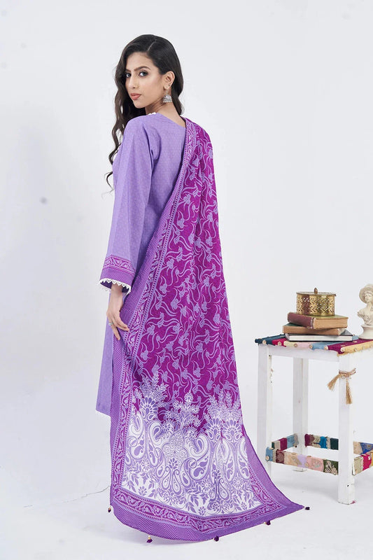 3PC Printed Unstitched Lawn Suit KLA-3095 Printed KHAS STORES