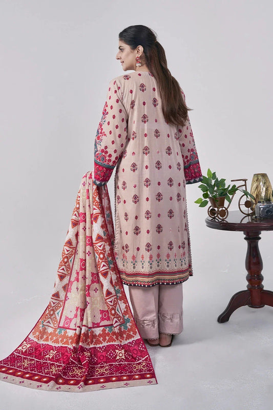 3PC Printed Unstitched Lawn Suit KLA-3101 Printed KHAS STORES