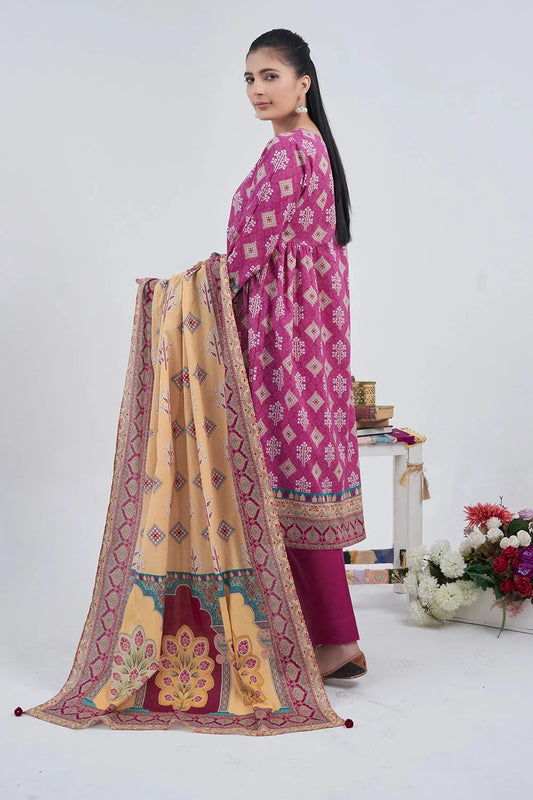 3PC Printed Unstitched Lawn Suit KLA-3153 Printed KHAS STORES