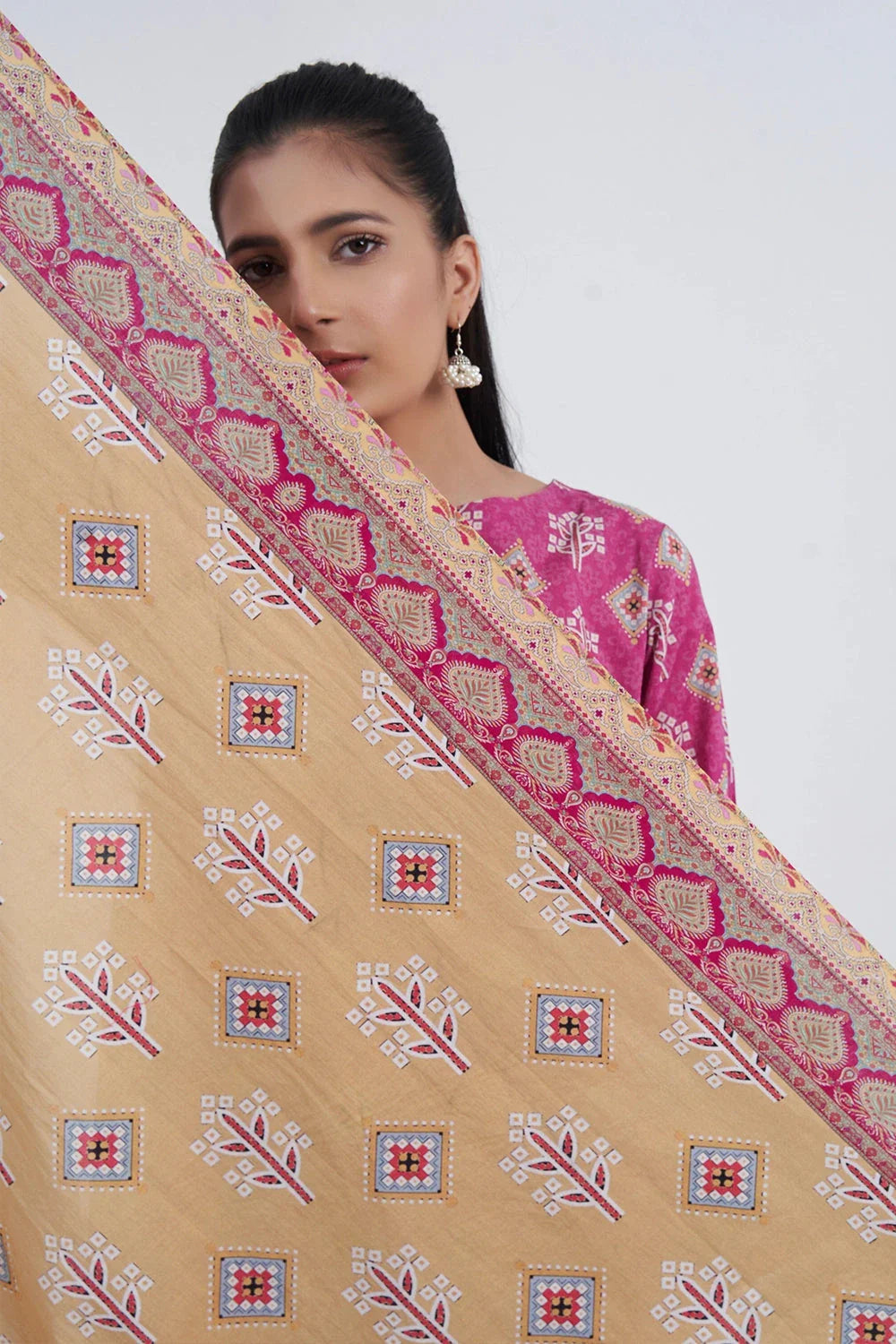 3PC Printed Unstitched Lawn Suit KLA-3153 Printed KHAS STORES