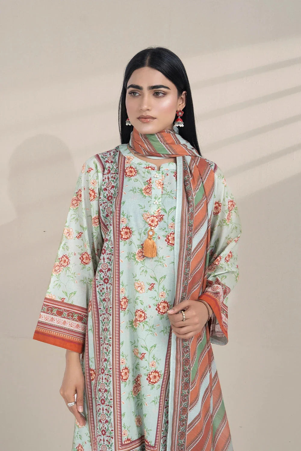 3PC Printed Unstitched Lawn Suit KLA-3269 Printed KHAS STORES
