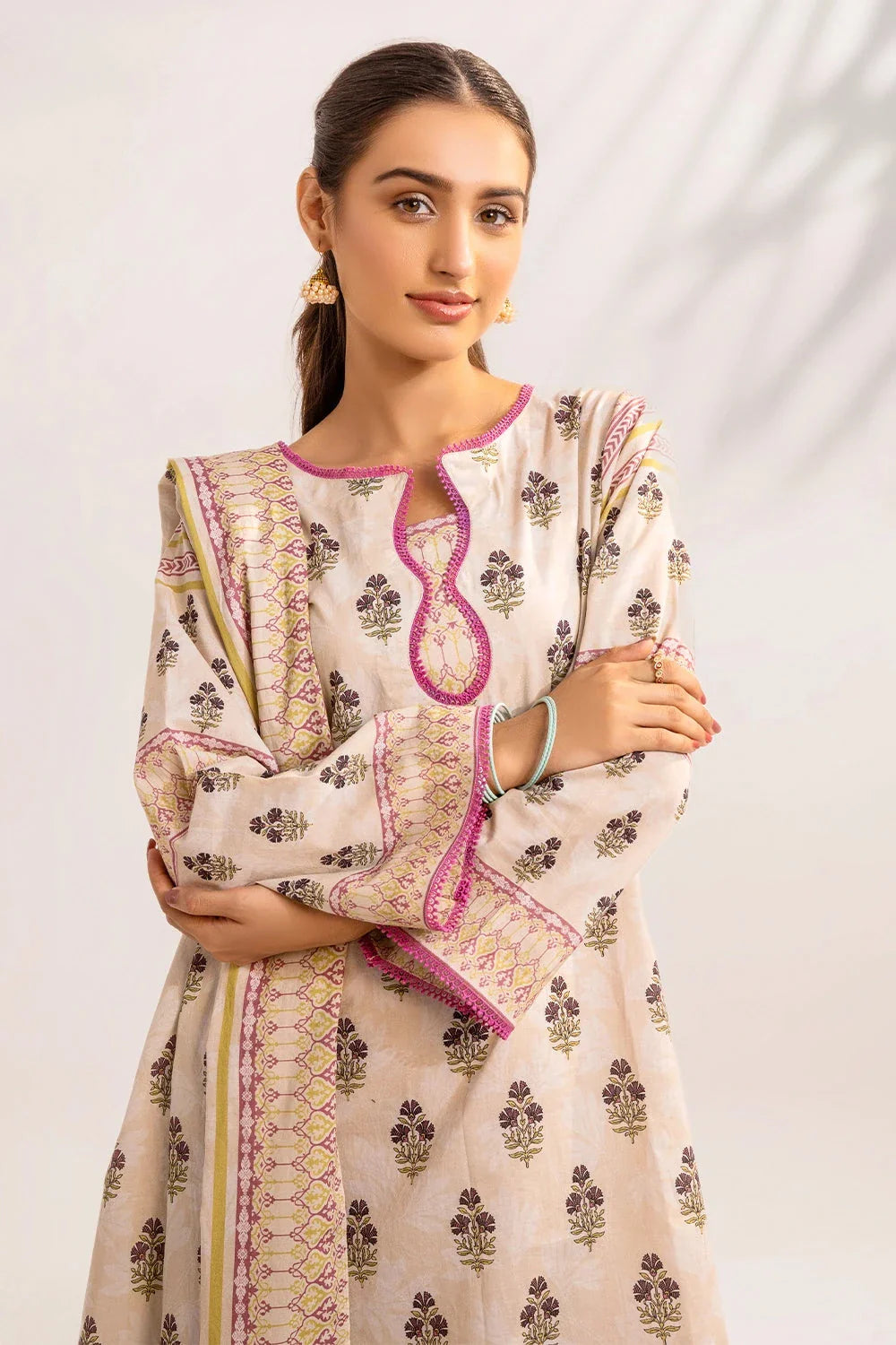 3PC Printed Unstitched Lawn Suit KLA-3298 Printed KHAS STORES