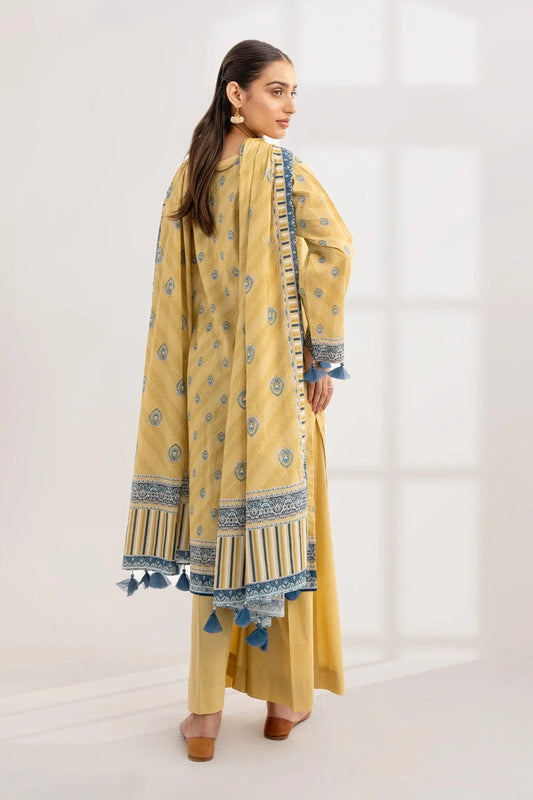 3PC Printed Unstitched Lawn Suit KLA-3303 Printed KHAS STORES