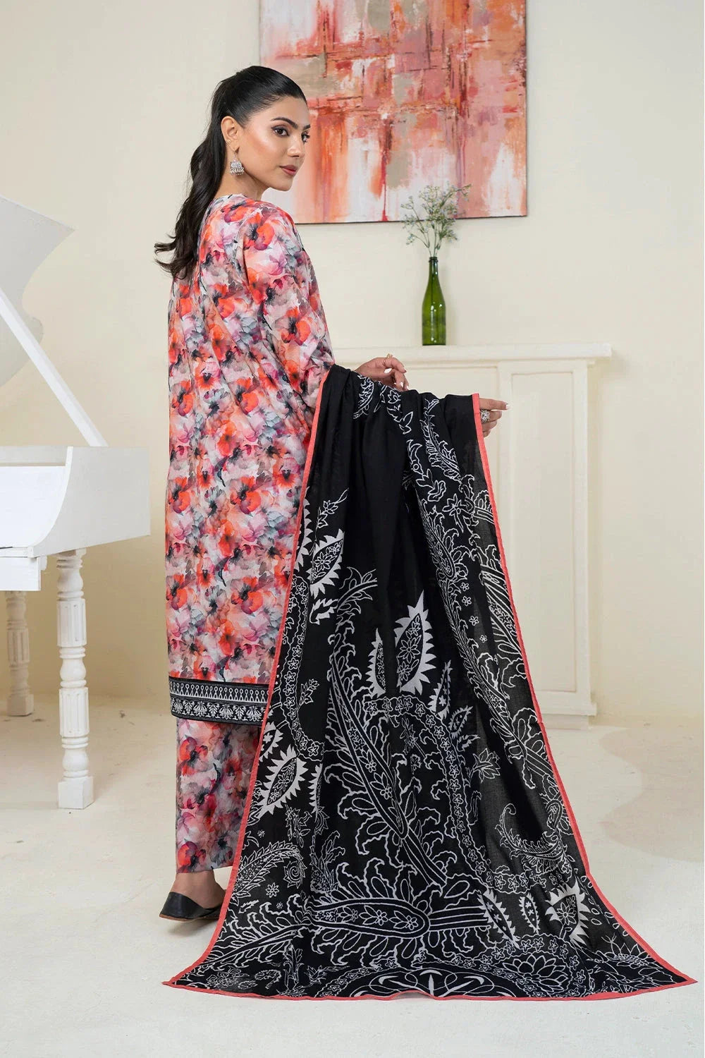 3PC Printed Unstitched Lawn Suit KLA-3400 Printed KHAS STORES
