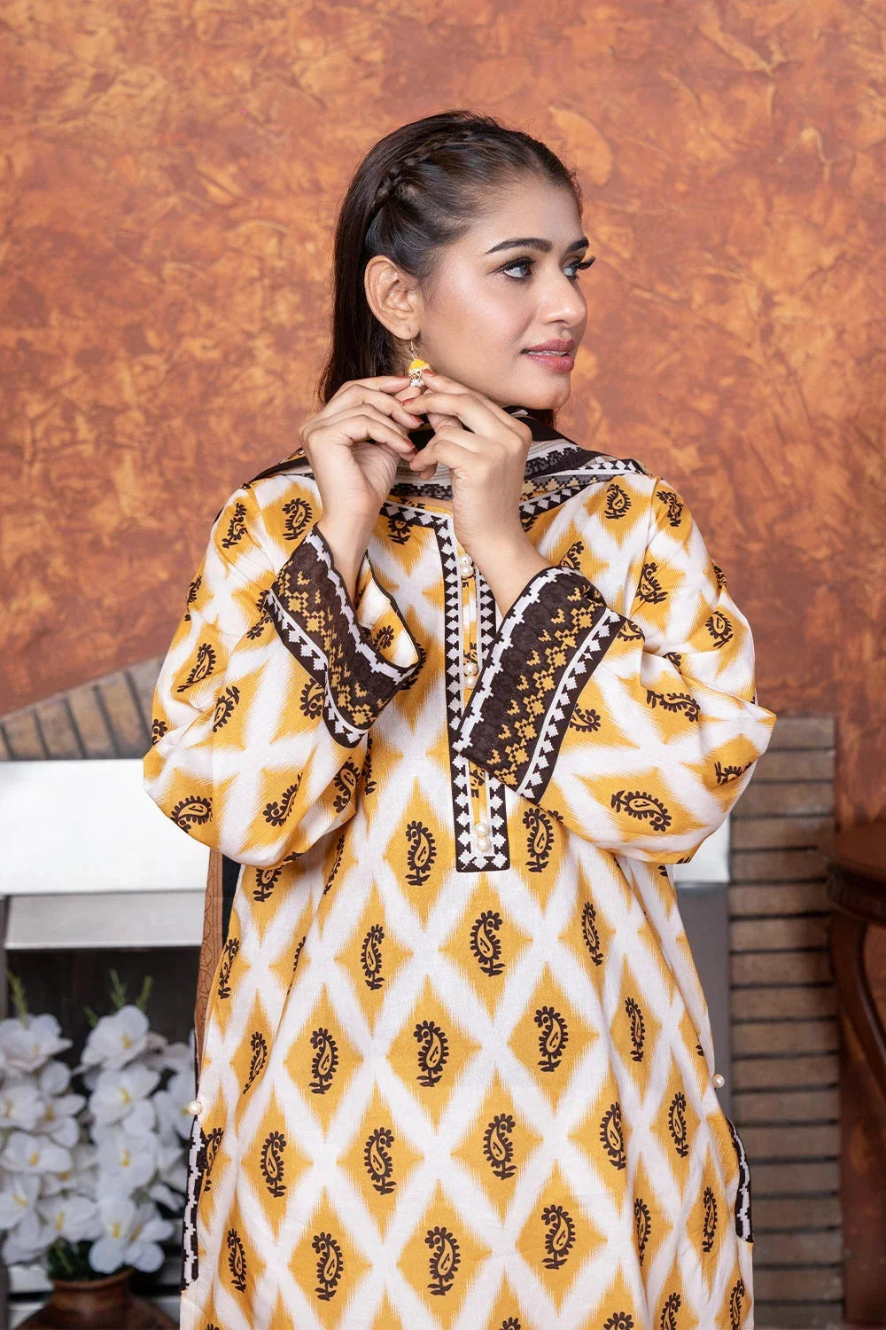 3PC Printed Unstitched Lawn Suit KLA-3418 Printed KHAS STORES