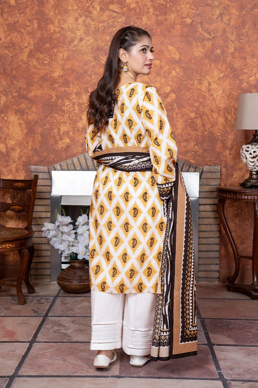 3PC Printed Unstitched Lawn Suit KLA-3418 Printed KHAS STORES