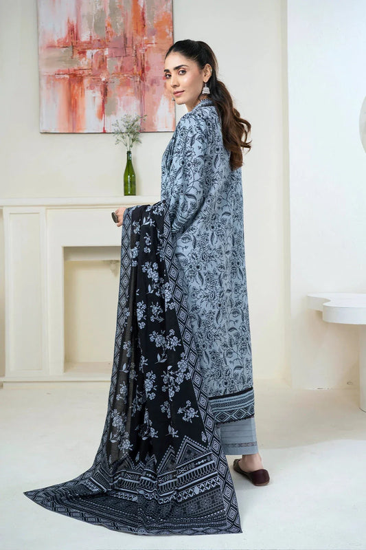 3PC Printed Unstitched Lawn Suit KLA-3419 Printed KHAS STORES