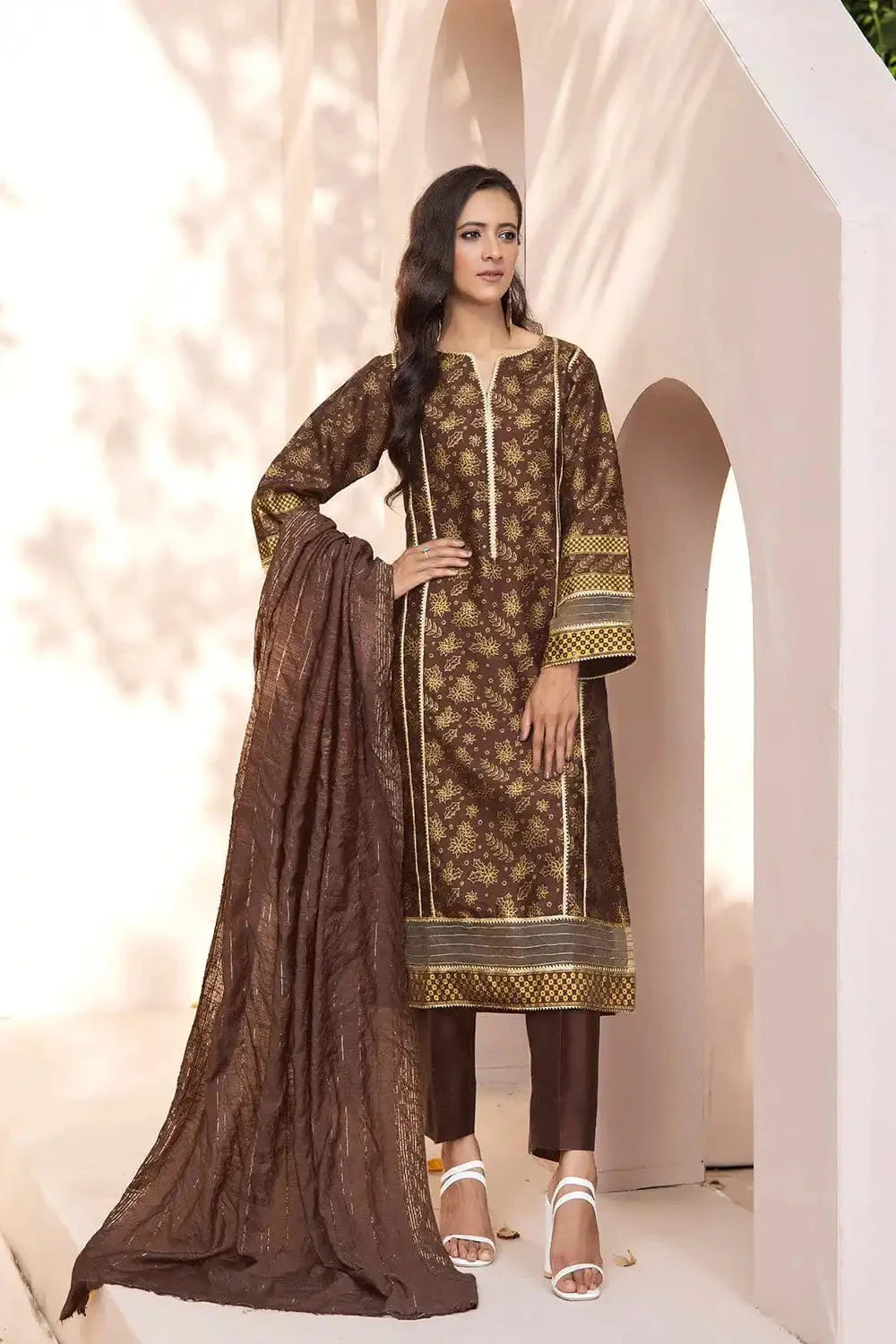 3PC Unstitched Printed Faux Silk Suit KFS-2330 KHAS STORES