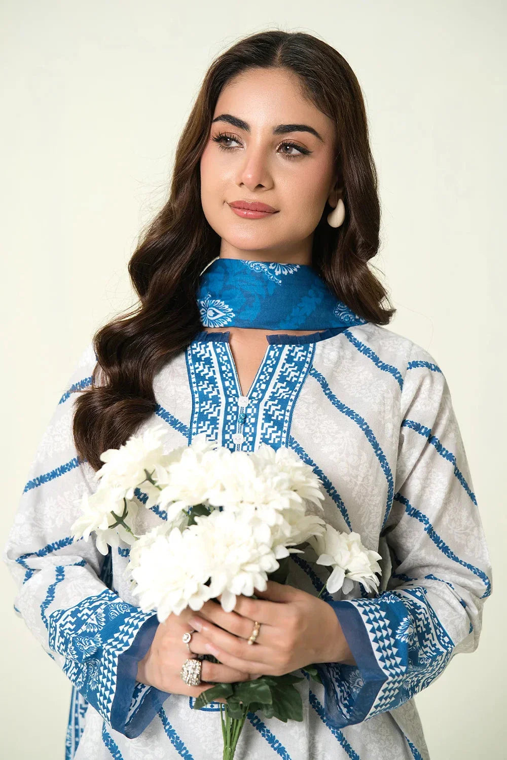 3PC Unstitched Printed Lawn Suit | KLA-3955 Printed KHAS STORES