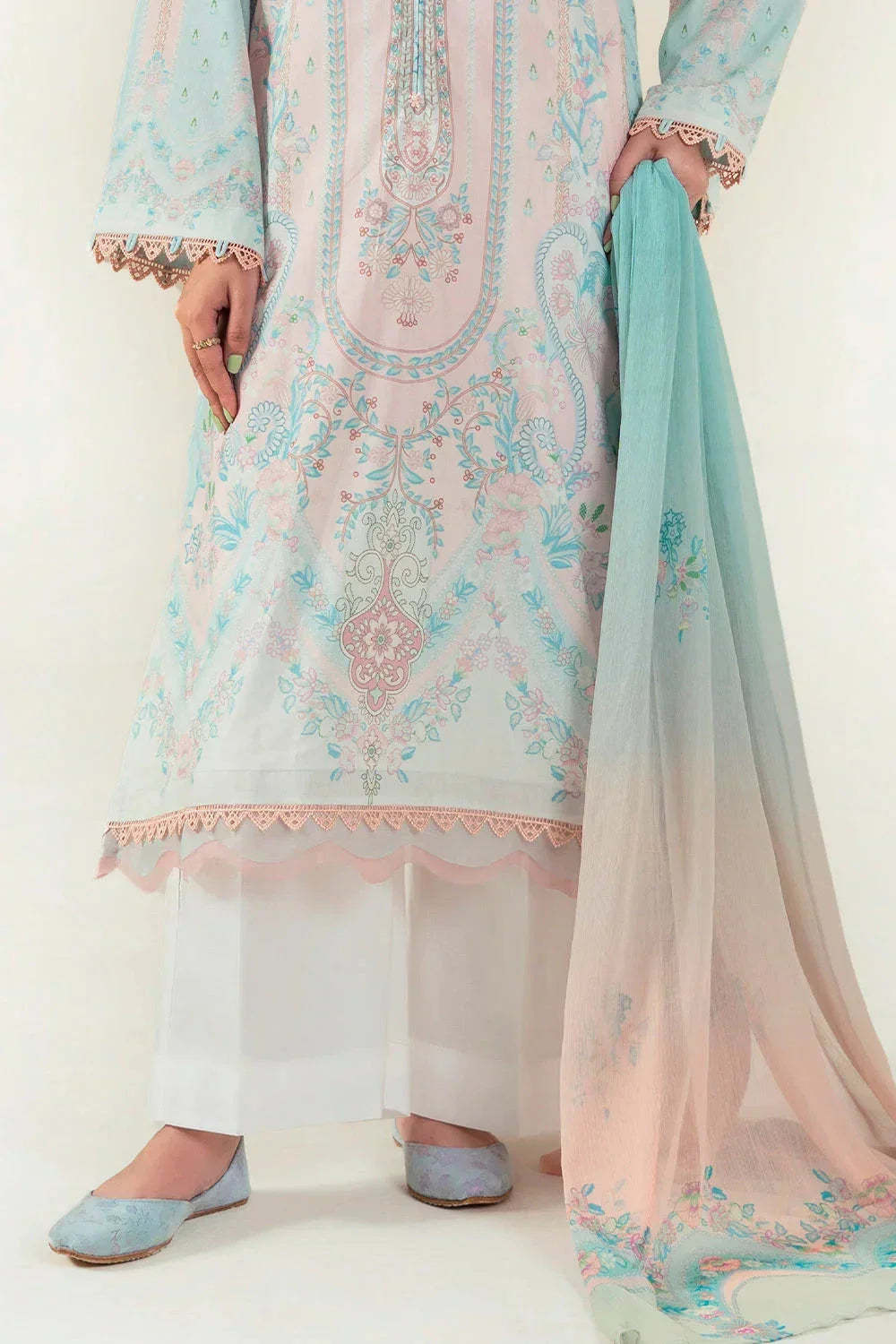 3PC Unstitched Printed Lawn Suit | KLAC-3996 Printed KHAS STORES