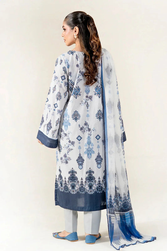 3PC Unstitched Printed Lawn Suit | KLAC-3998 Printed KHAS STORES