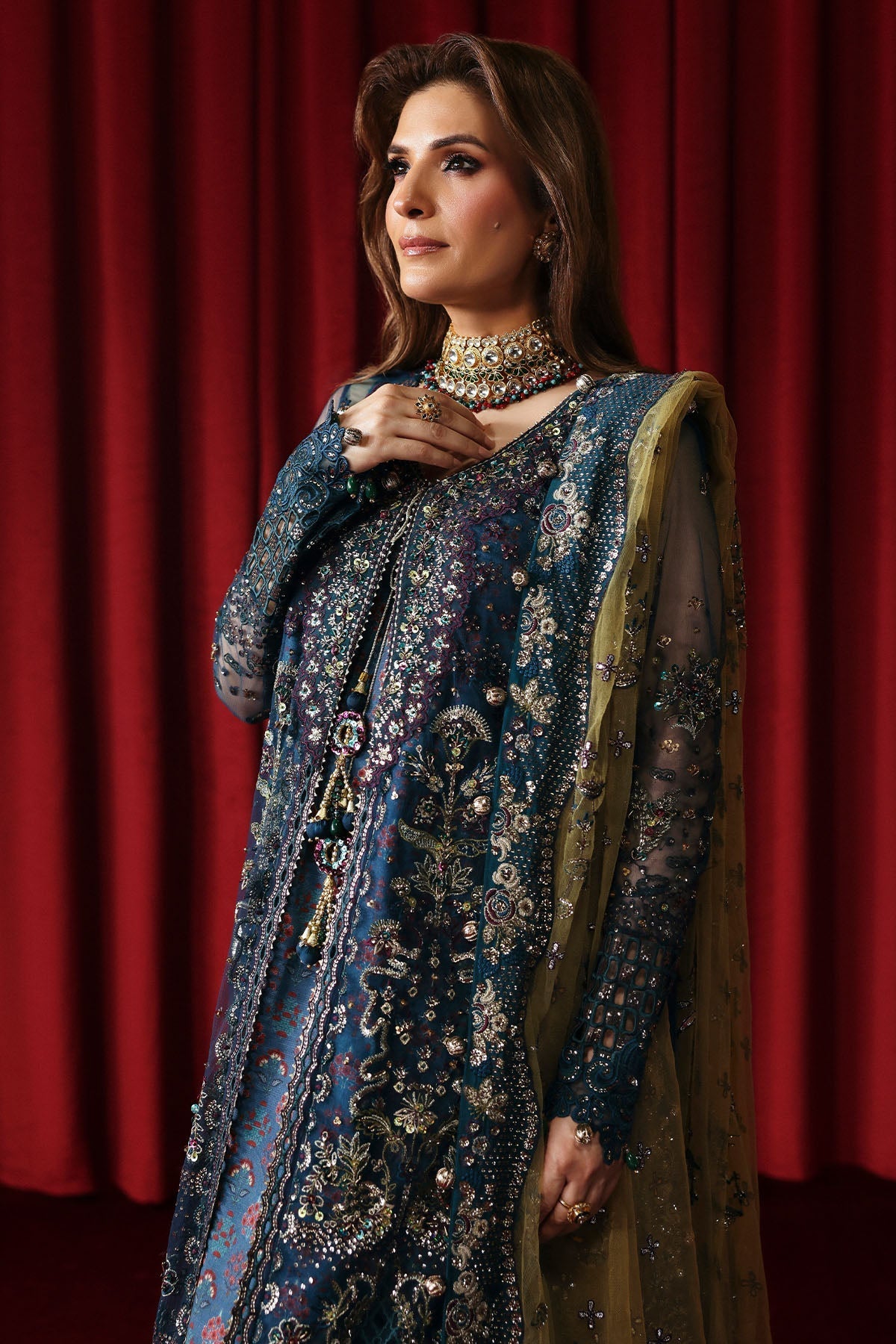 NL-84 Resham - Jhoomro Unstitched Luxury Formals by Nureh at #VogueClothingStudio