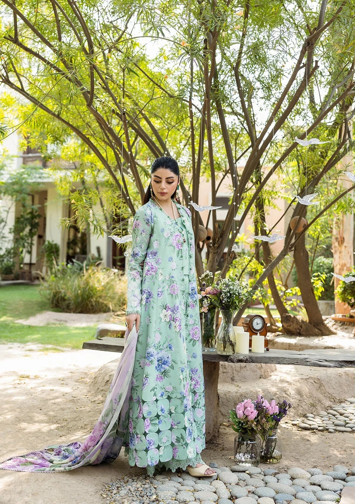 GARDENELLE DIGITAL PRINTED CHIFFON DUPATTA IN VIBRANT COLOR.