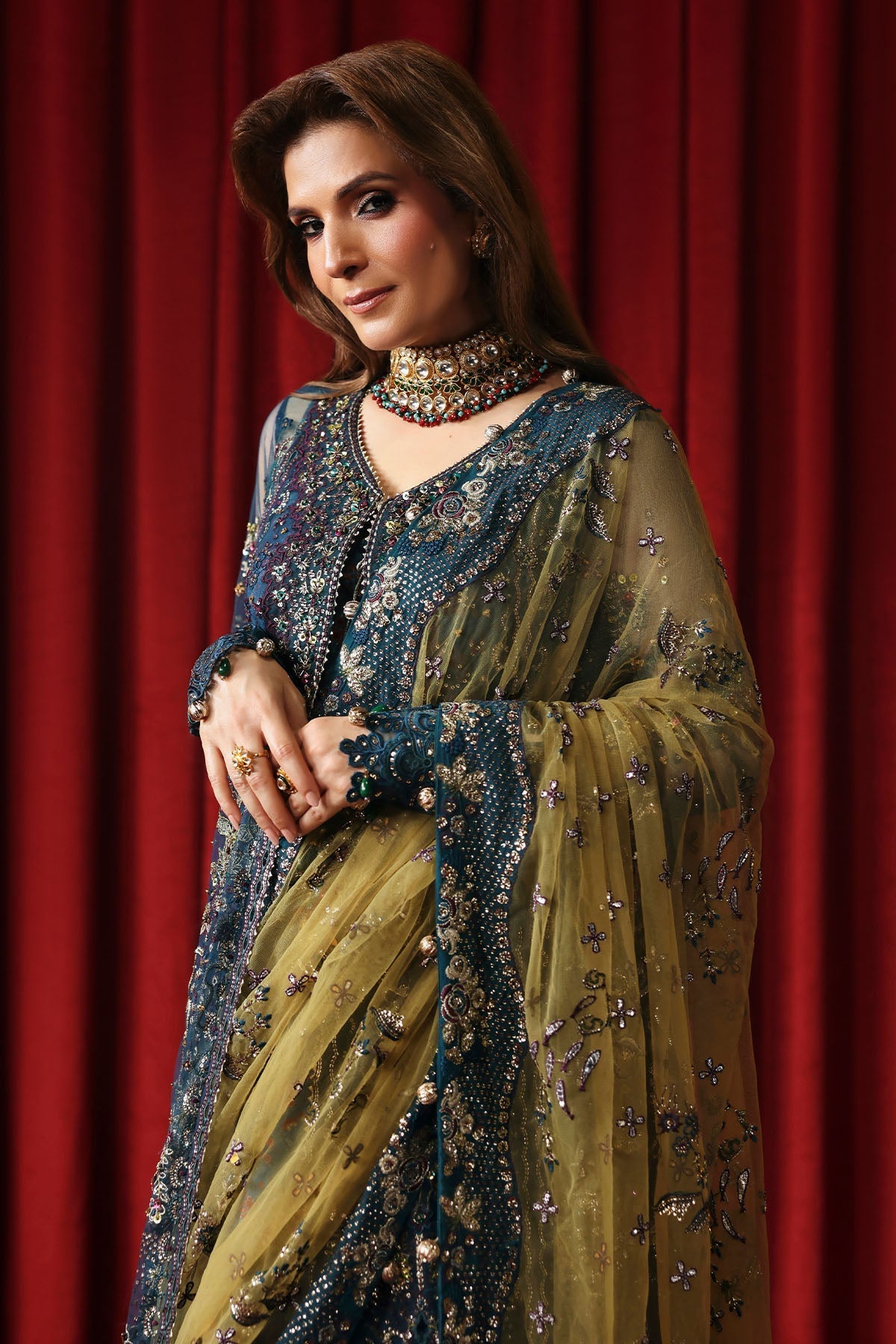 NL-84 Resham - Jhoomro Unstitched Luxury Formals by Nureh at #VogueClothingStudio