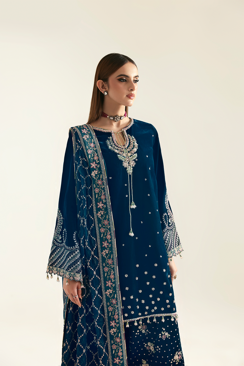 JAHANARA Zarposh velvet collection by Emaan Adeel at #VogueClothingStudio