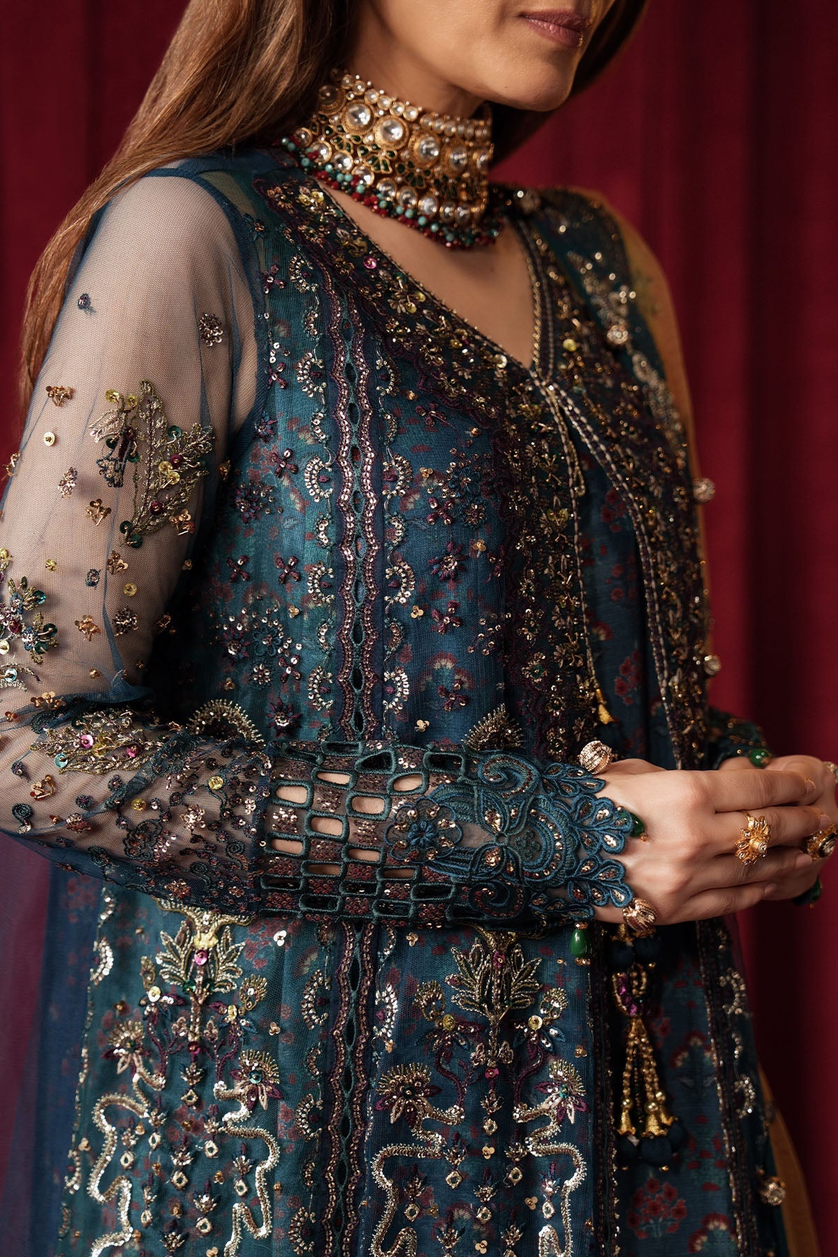 NL-84 Resham - Jhoomro Unstitched Luxury Formals by Nureh at #VogueClothingStudio