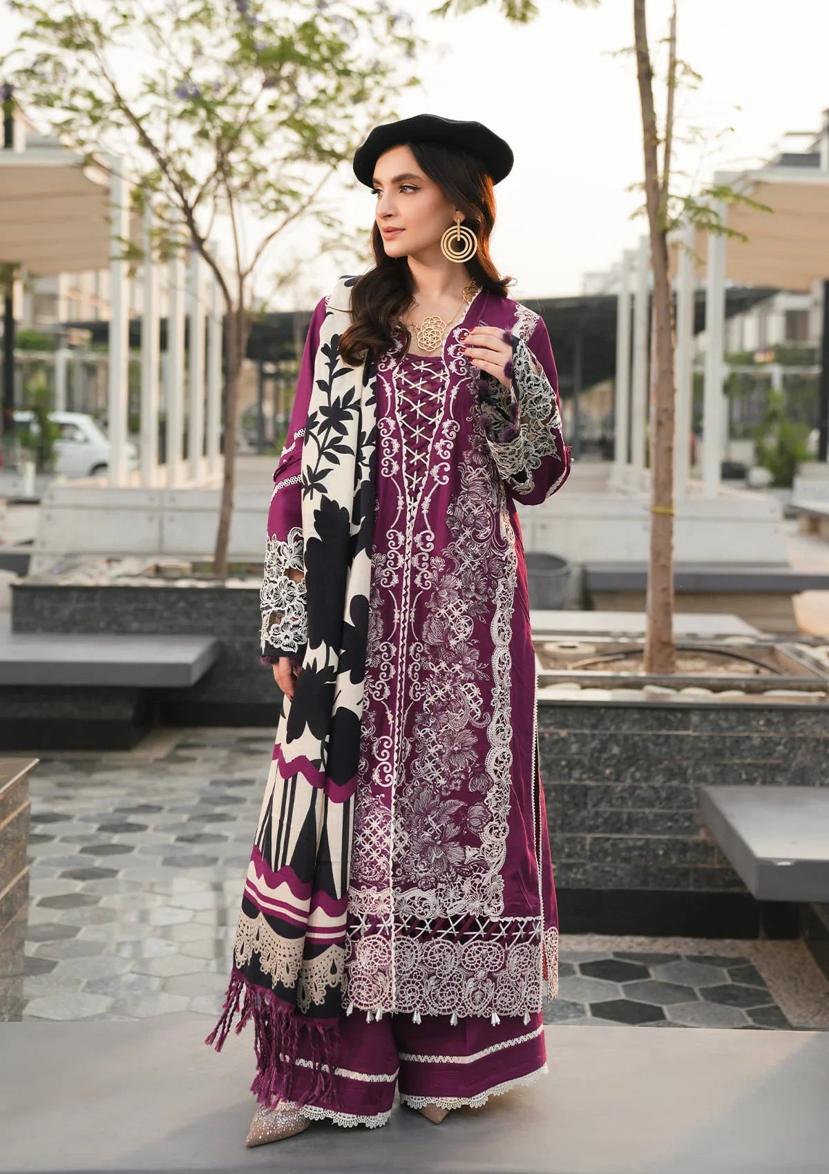 Another front image of Infinite Love from Elaf Winter Pashmina Shawl Collection 2024