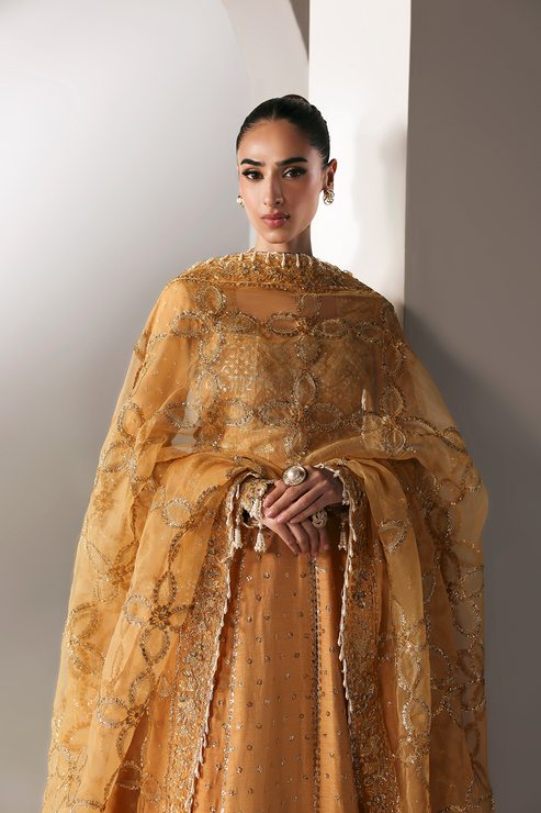 GOLDEN HOUR - Serein luxe silk by Emaan Adeel at #VogueClothingStudio