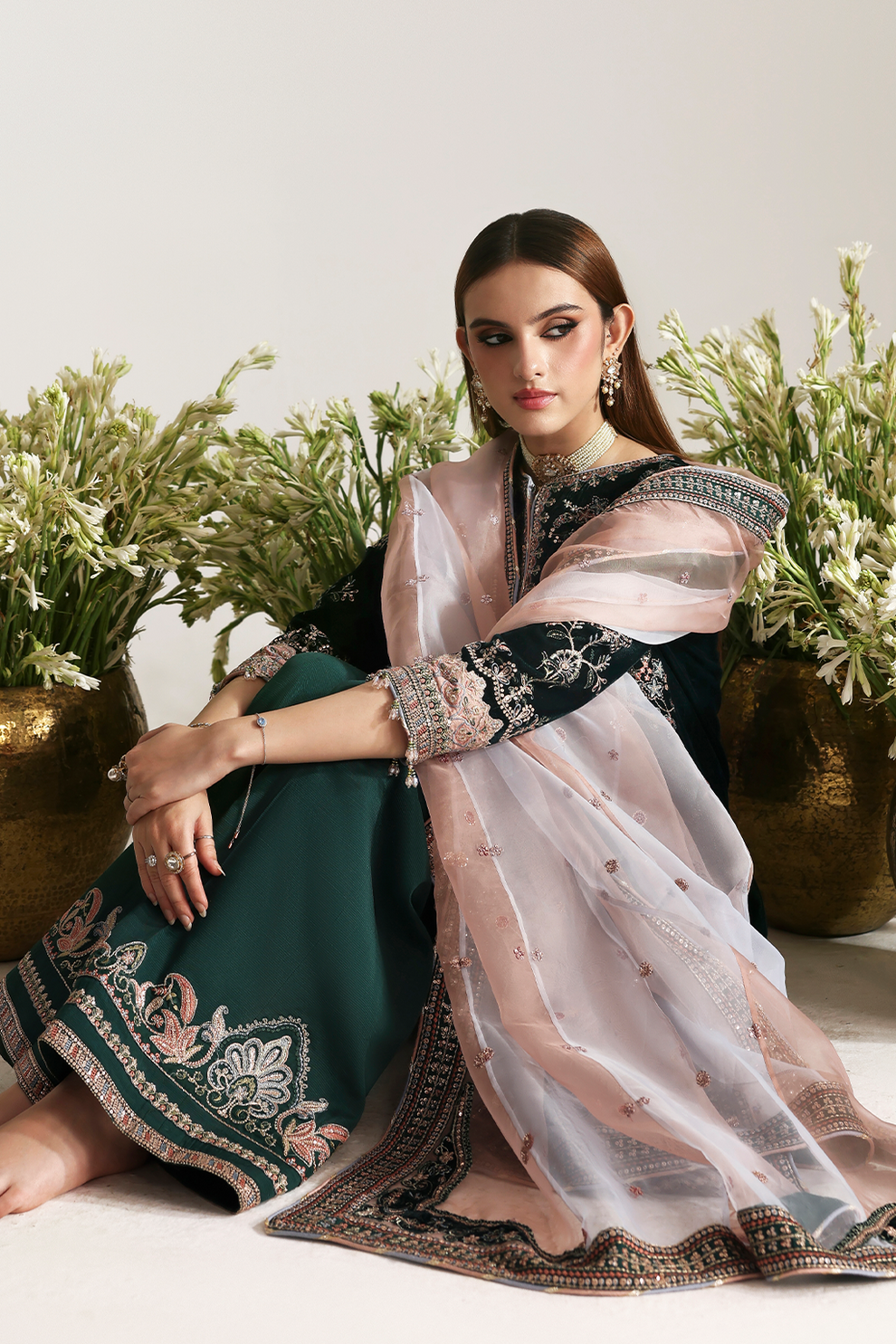MEHRUUNISA Zarposh velvet collection by Emaan Adeel at #VogueClothingStudio