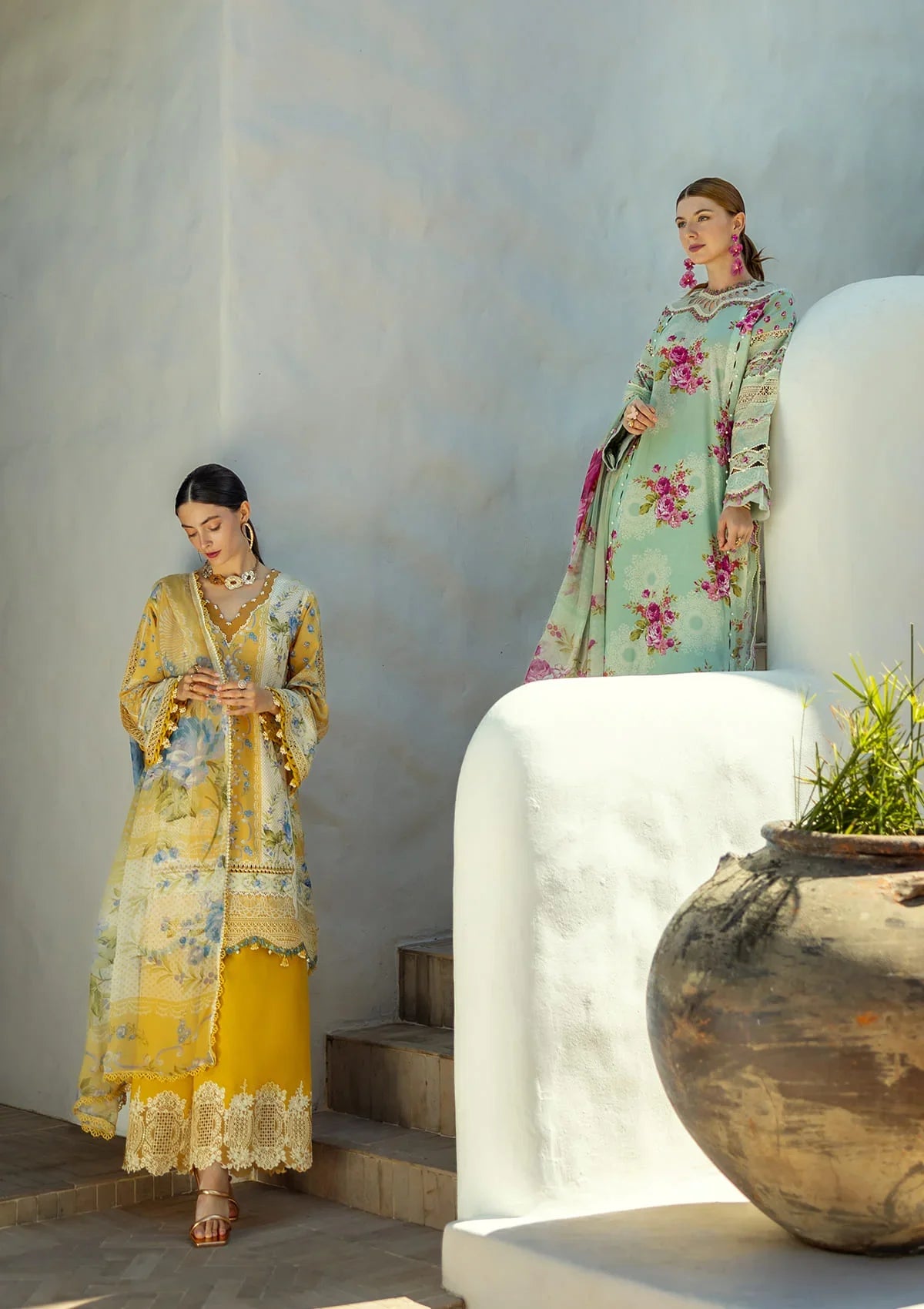 Alluring front sides of Digital Printed Lawn Dresses.